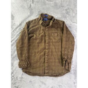 Pendleton Mens Button Shirt Sir L Brown Plaid Long Sleeve